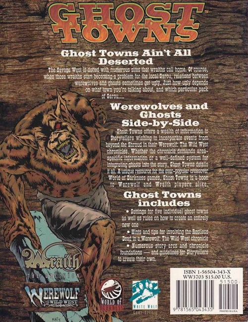 Werewolf the Wild West  Wraith the Oblivion - Ghost Towns (B Grade) (Genbrug)